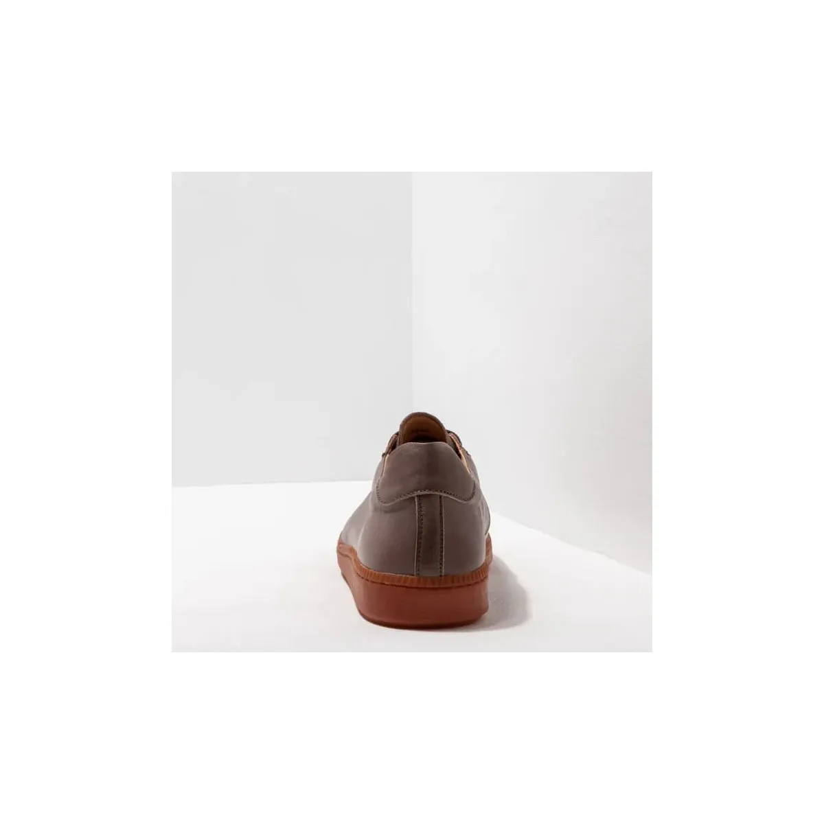 Baskets en cuir lisse - Taupe