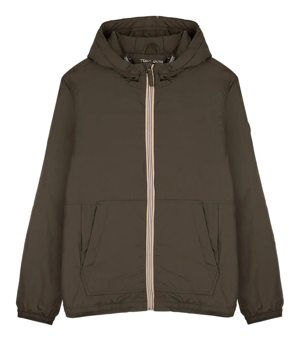 Blouson Teddy Smith avec manches longues et col à capuche kaki