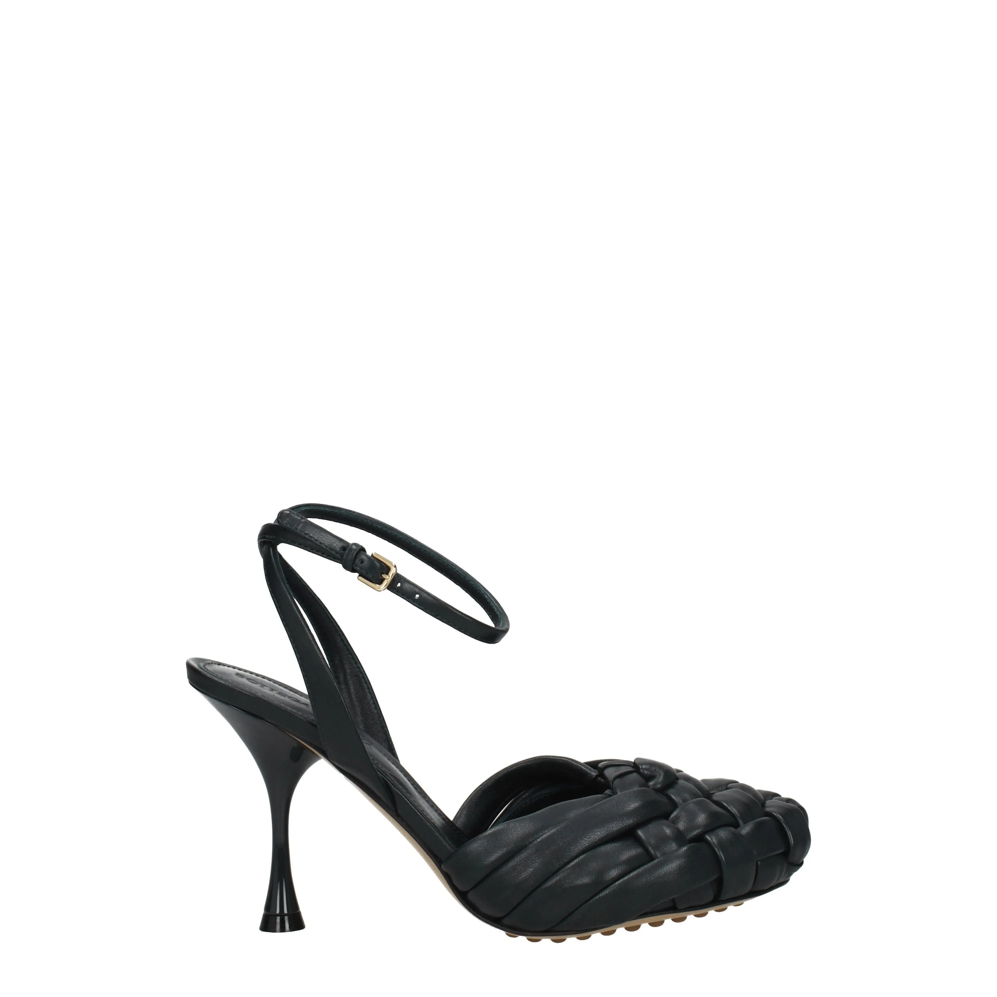 Bottega Veneta Sandales Femmes en cuir vert / Calamaio