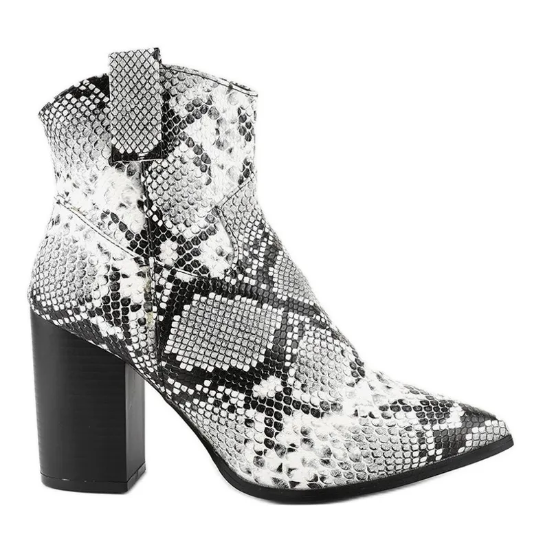Bottines noires sur le poteau serpent YL20-1 blanche le noir gris