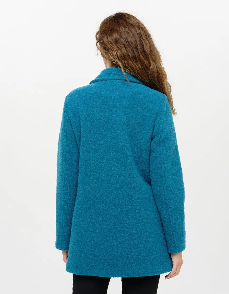 Caban laine bleu canard 