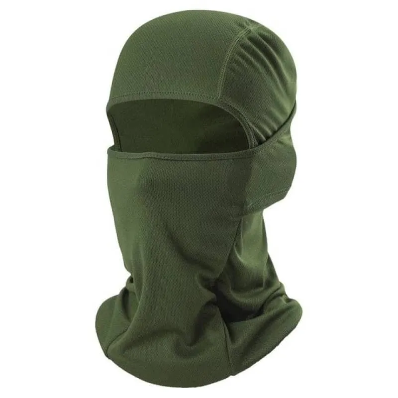 Cagoule moto verte armée