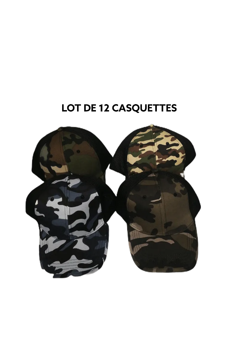 Casquettes motif militaire   (x12)