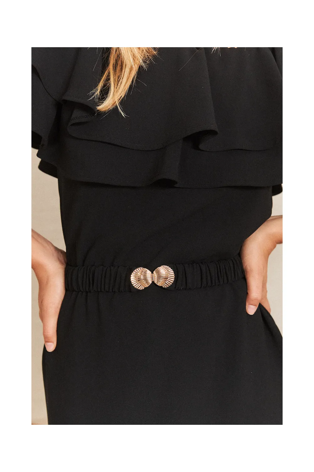 CEINTURE COQUILLAGE NOIRE