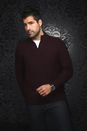 Chandail zip 1/4 en laine mérino Au Noir | VOGAR Bourgogne