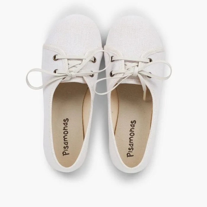 Chaussures blucher fille en lin façon escarpins  