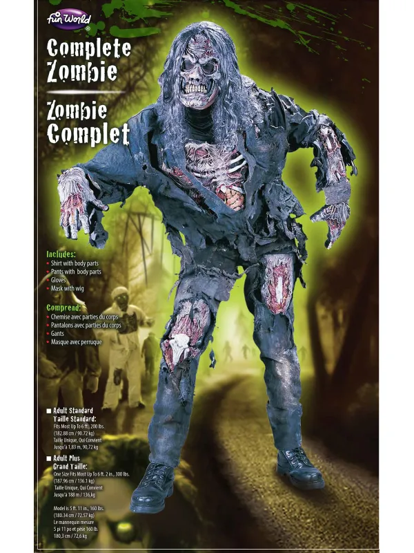 Costume de Zombie réaliste pour homme