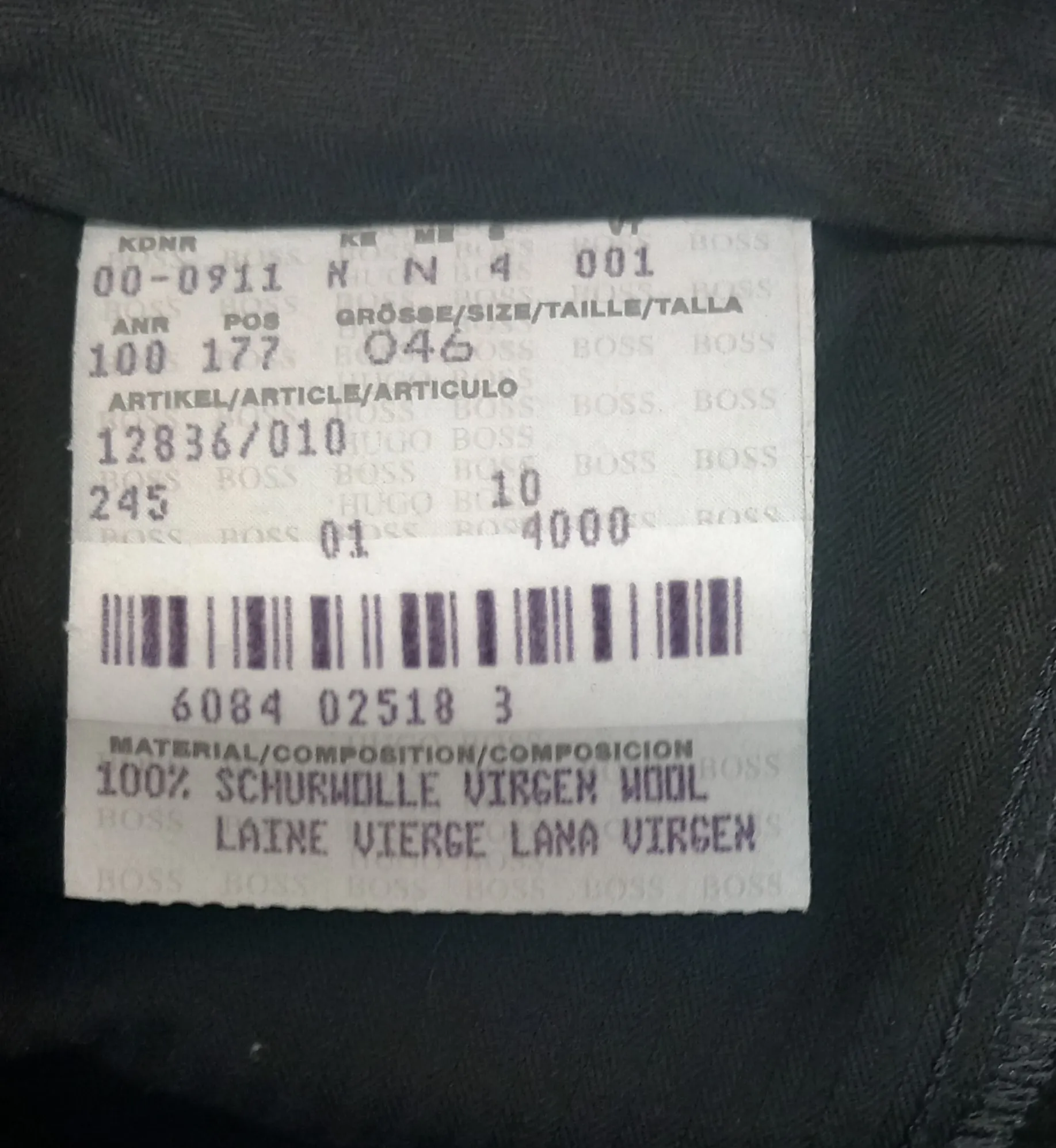 Costume Hugo Boss T46