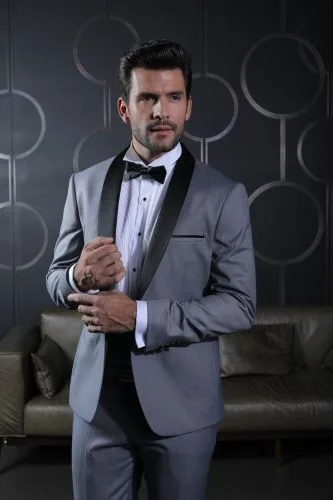Costume smoking Moda Cérémonie Smok gris.