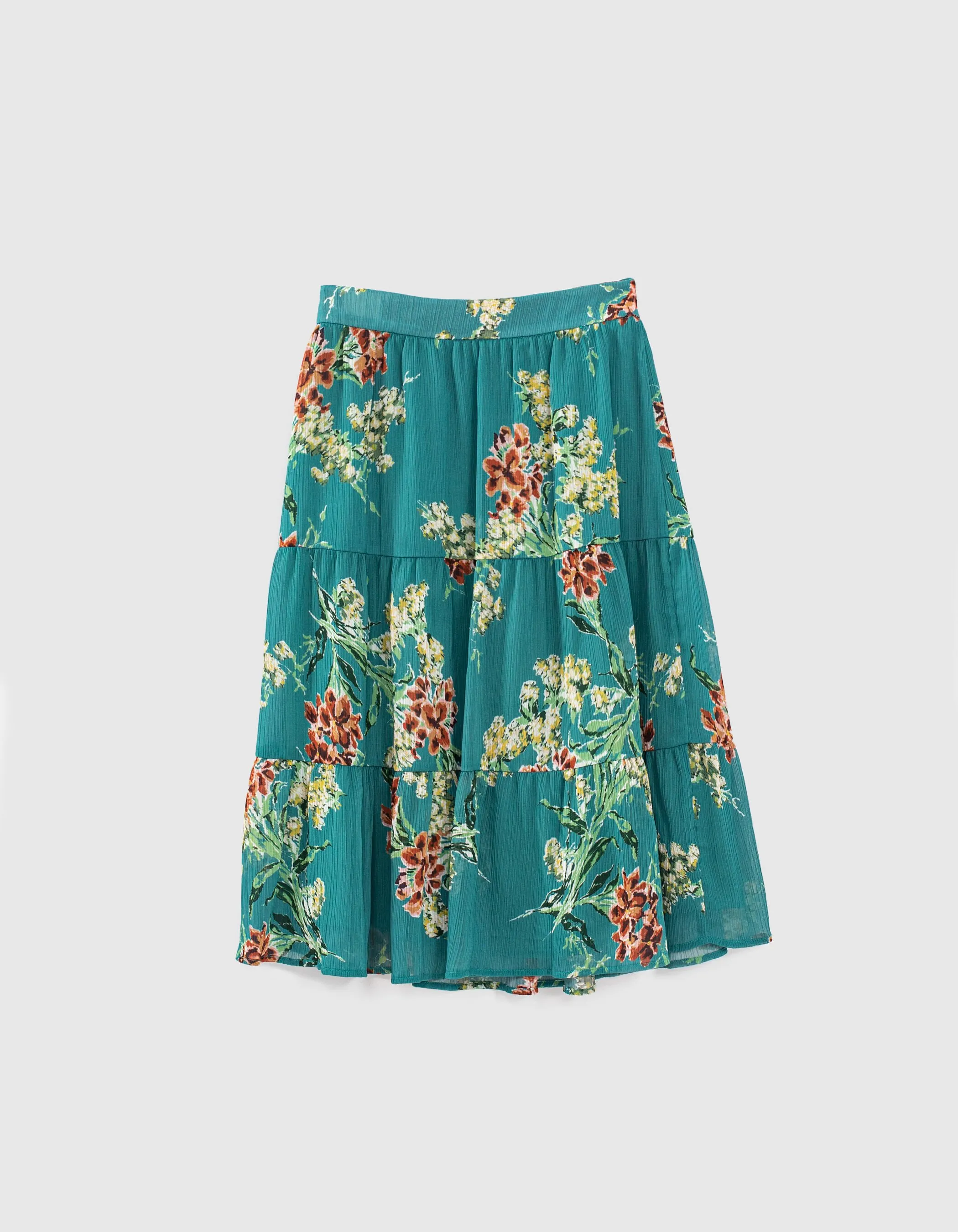 Jupe longue eucalyptus mini me imprimé fleurs fille 