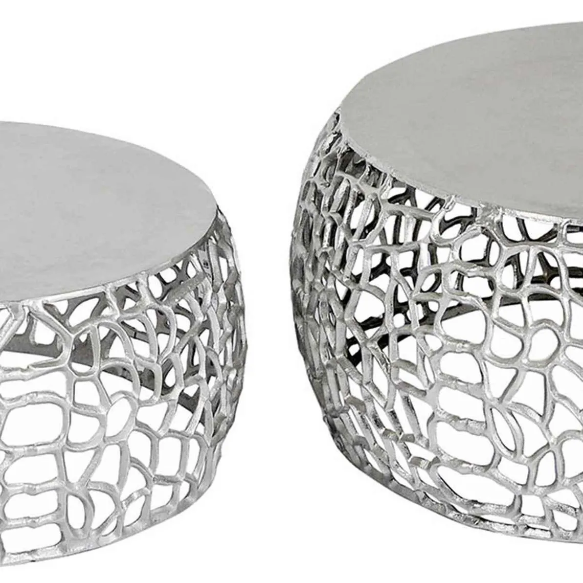 Lot De 2 tables Basses NALA Nickel | Table basse 3 SUISSES