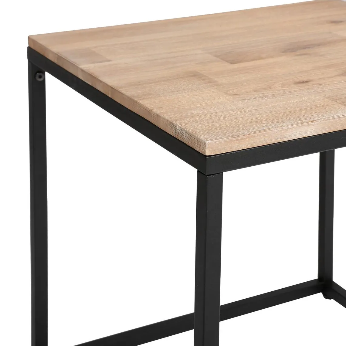 Lot de 3 tables basses marron 