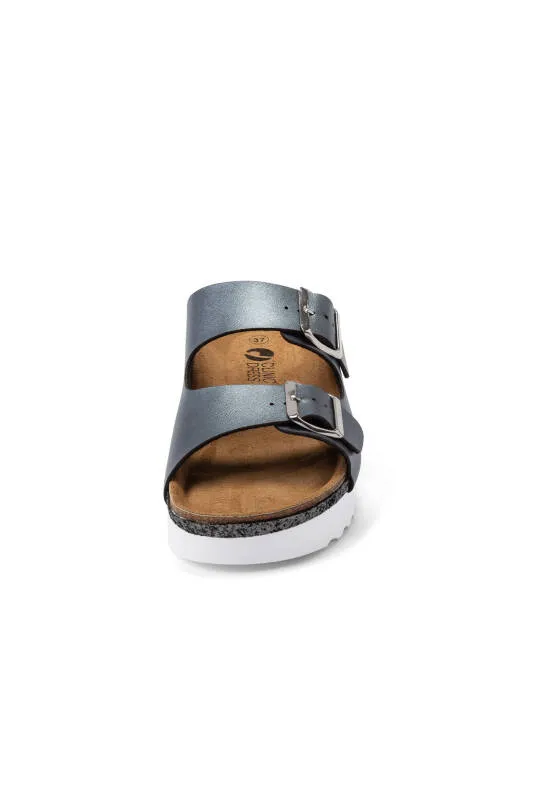 Mules Femme gris foncé métallisé