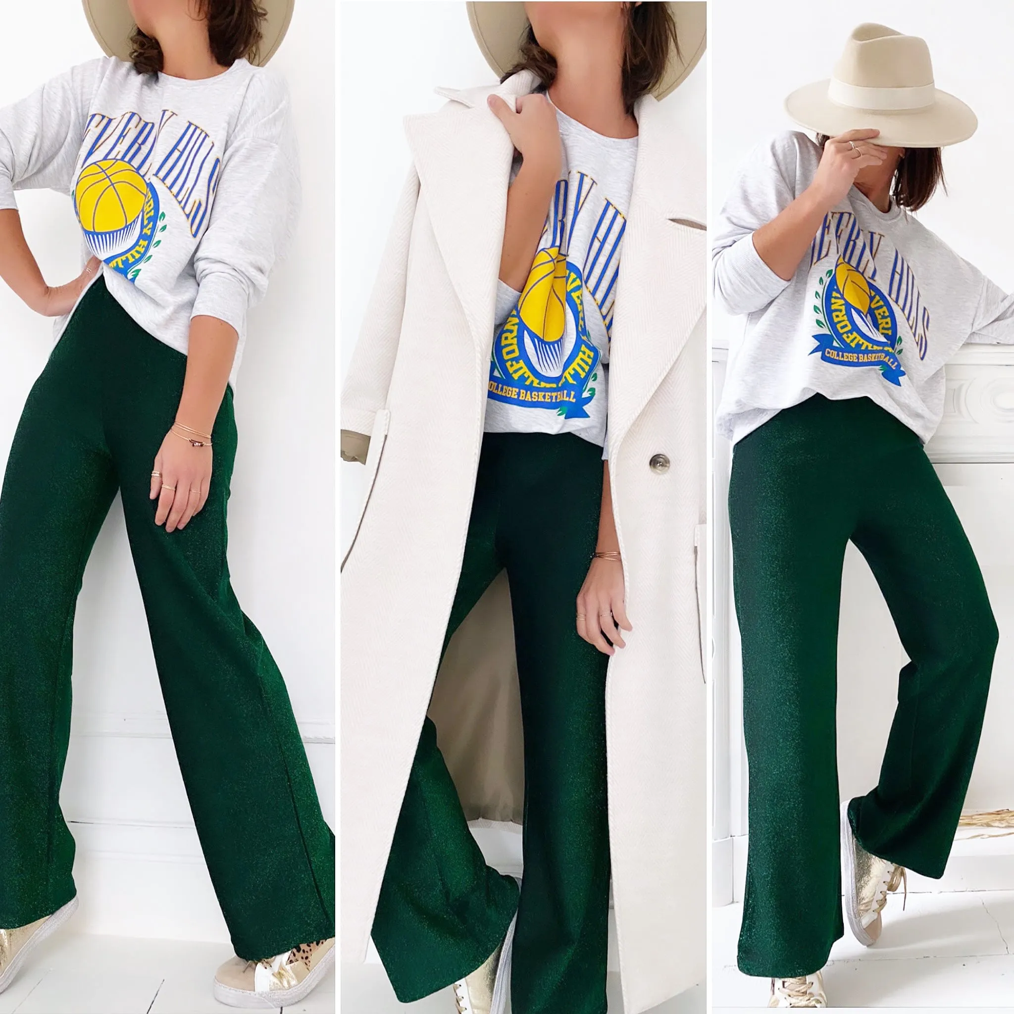 Pantalon irisé vert
