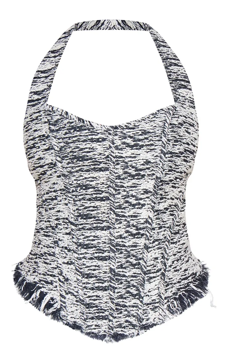 Plus Top corset noir à dos nu et boucle