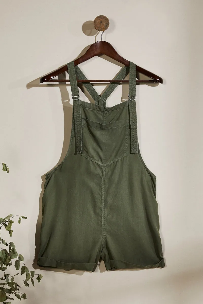 Salopette short kaki