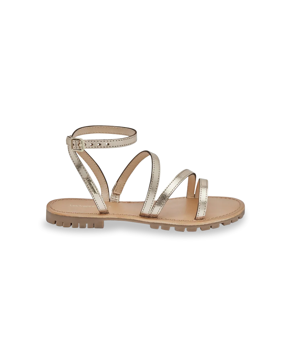 Sandales femme brides chevilles HEXENA OR |  Les Tropeziennes par M. Belarbi
