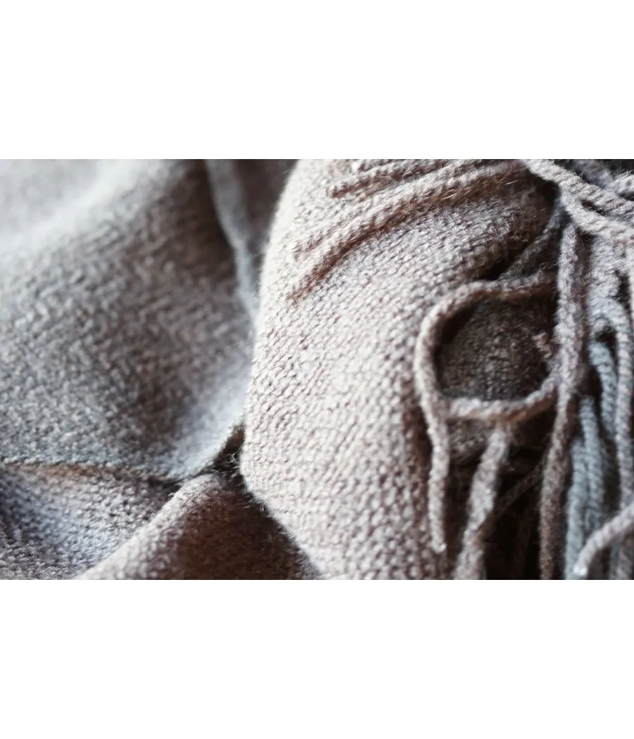 SANTAIA SPORT CHIC ECHARPE HOMME MAILLE CHEVRONS TAUPE