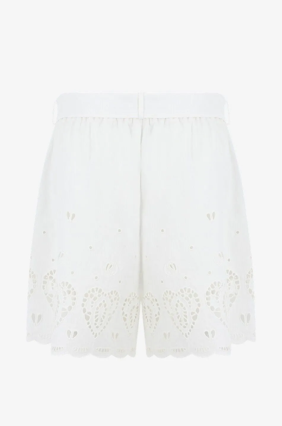 Short en coton et lin à broderies anglaises S-Wave