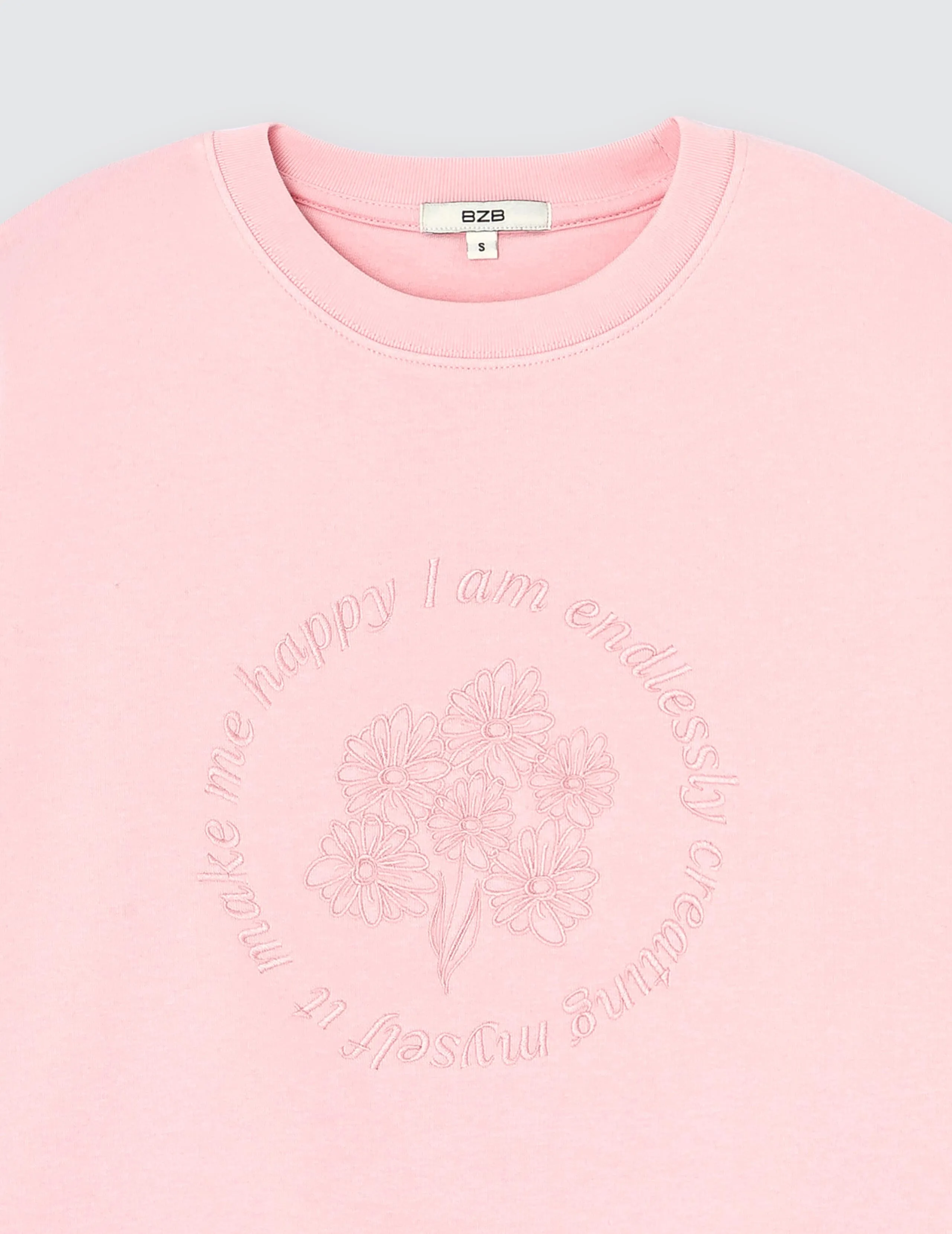 Sweat col rond brodé