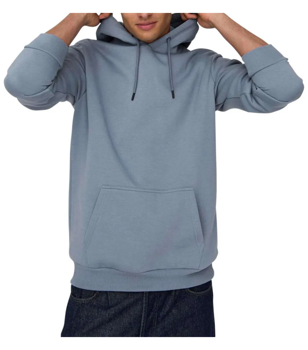 Sweat à capuche Only&Sons avec manches longues bleu ciel