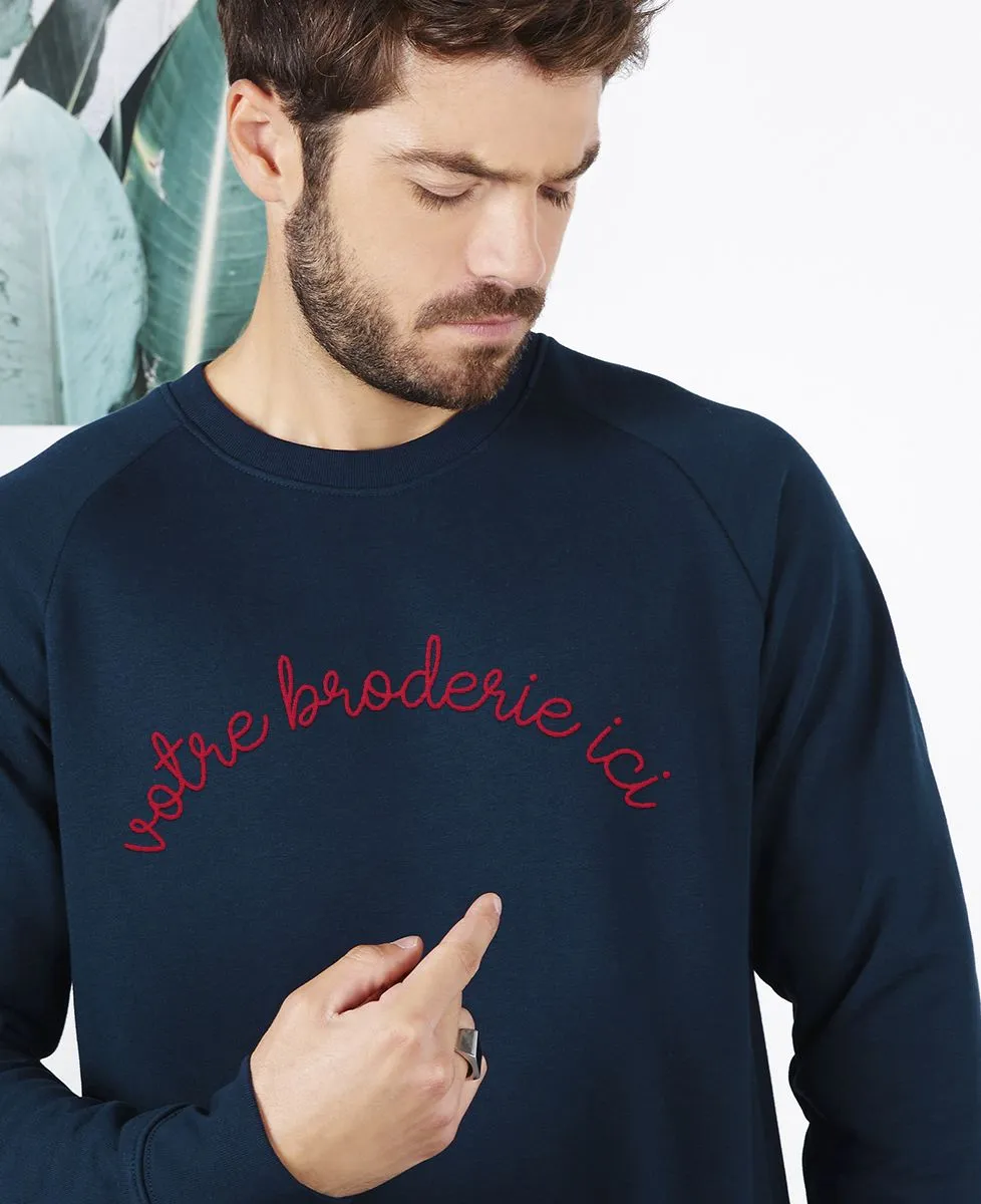 Sweatshirt homme Grand message brodé personnalisé