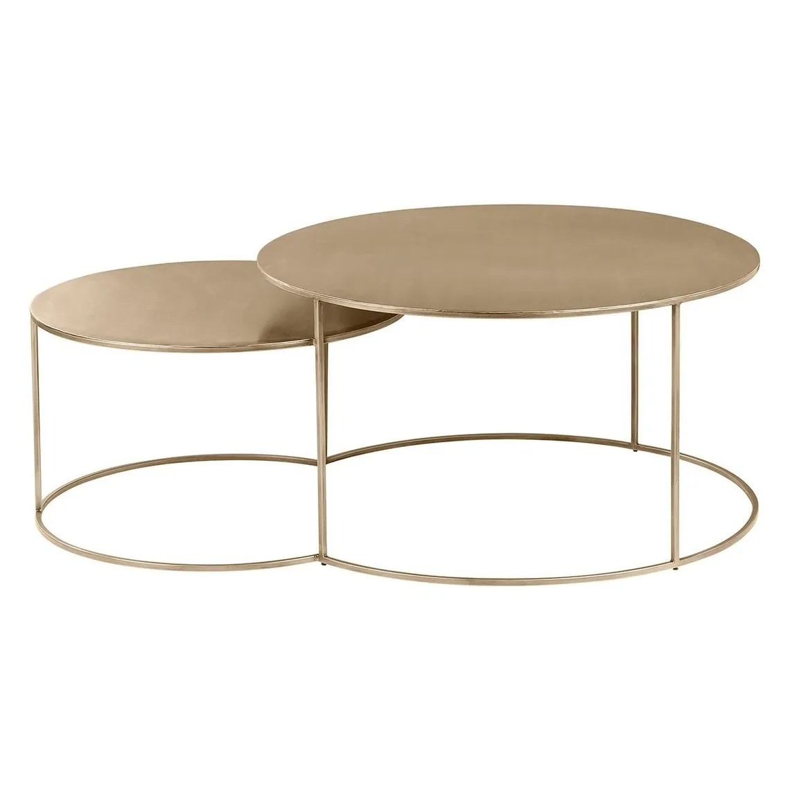 Tables basses gigognes métal laiton antique 115cm | 3 Suisses