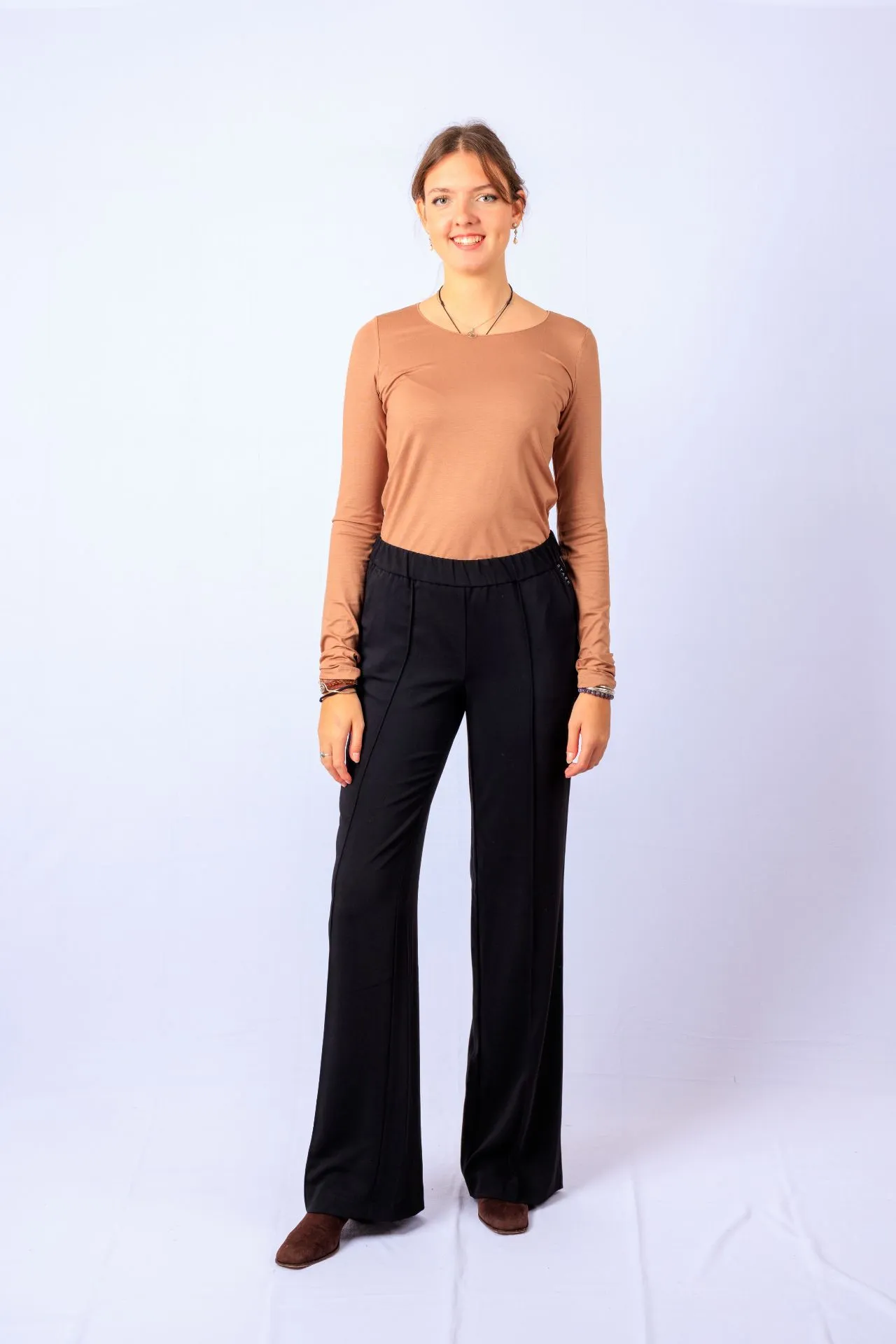 Tall Pantalon Enfiler Marlene Longueur 38 Inch, noir