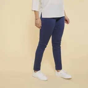 Tregging en twill élastique femme bleu | 3 Suisses