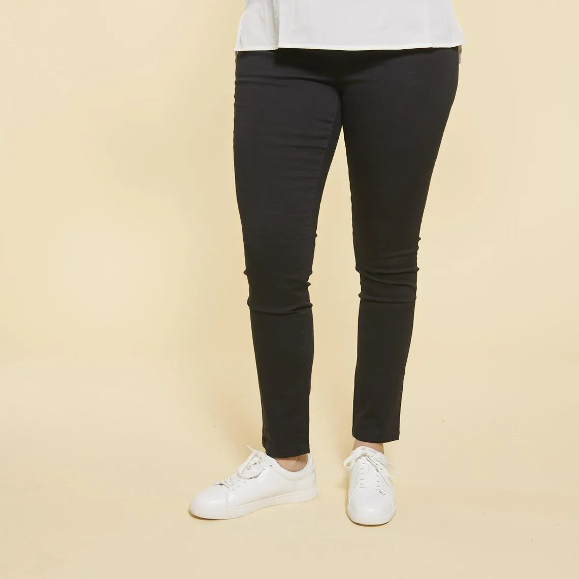 Tregging en twill élastique femme noir  | 3 Suisses