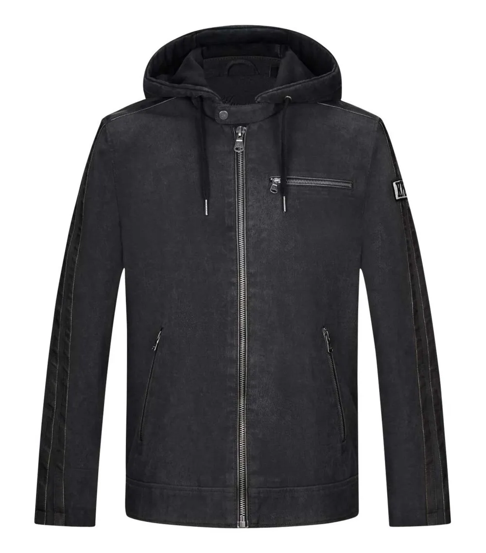 Veste perfecto Kaporal avec manches longues et col à capuche noir délavé