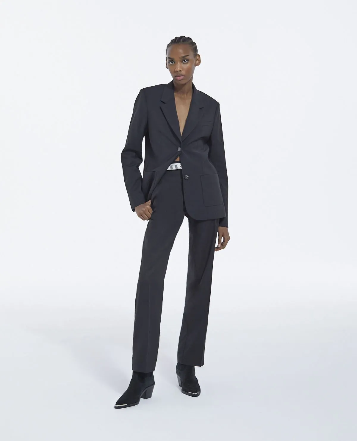 Veste tailleur droite en laine